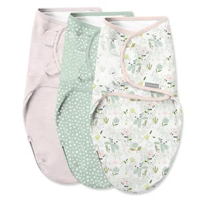 Ingenuity Swaddleme By  Easy Change Baby Swaddle, Size 0-3 Months, 7-14 Pounds, Easy Change Zipper -  In Pink,green,white