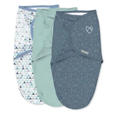 Ingenuity Swaddleme By  Original Swaddle For Baby, 100% Cotton, 3-6 Months, 1.0 Tog, 3-pack - Mountai In Blue,green