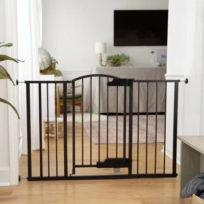 Ingenuity The Thruway 52w Series - Hands Free Open Pet And Baby Gate, Openings From 27.5" - 52" Wide – Espress In Black
