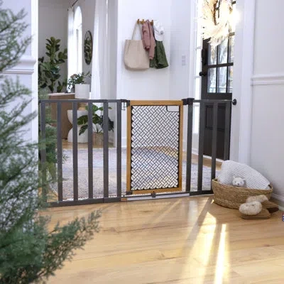 Ingenuity Thruway 60xw Series Extra Wide Safety Pet And Baby Gate, 30"-60" Wide, 26" Tall, Pressure Or Hardwar In Gray