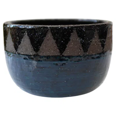 Pre-owned Inger Persson Mid-century Modern Art Pottery Bowl By , Rörstrand Sweden In Black