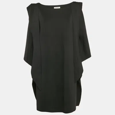 Pre-owned Ingie Paris Black Jersey Shoulder Tie-up Detail Jeruni Mini Dress Xl