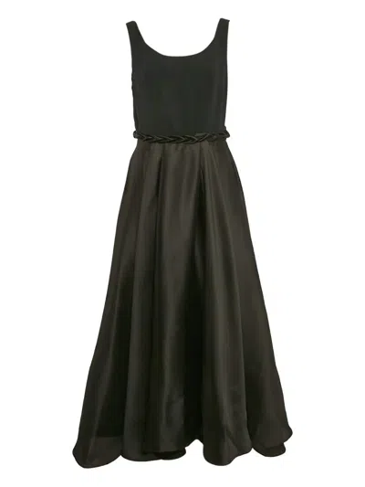 Pre-owned Ingie Paris Braided-waist Day Dress In Black