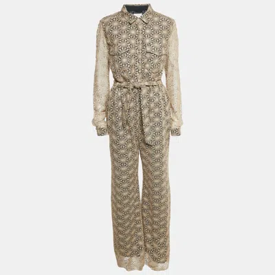 Pre-owned Ingie Paris Gold Lace Jumpsuit M