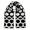 Ingmarson Black / White Circles Wool & Cashmere Scarf Men In Black/white