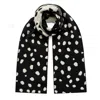 Ingmarson Black / White Scattered Dots Wool & Cashmere Scarf Black & White Men In Black