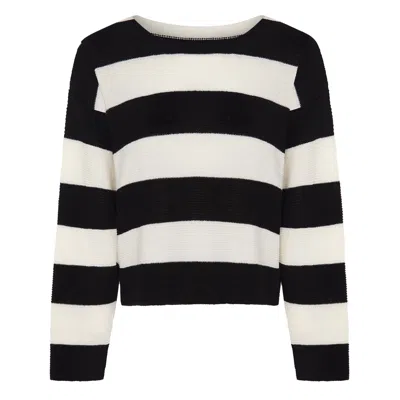Ingmarson Black / White Striped Dropped Shoulder Top Black & White Women In Black/white