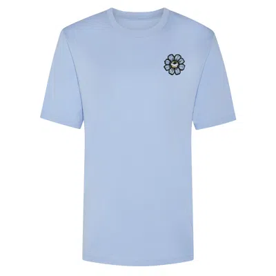 Ingmarson Blue Eyed Flower Upcycled Appliqué T-shirt Blue Women