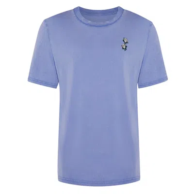 Ingmarson Cotton Bud Embroidered Organic Cotton T-shirt Blue Men