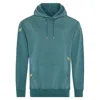 Ingmarson Green Bee Embroidered Organic Cotton Hoodie Teal