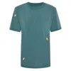 Ingmarson Green Bee Embroidered T-shirt Organic Cotton Teal Men