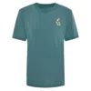 Ingmarson Green Floral Embroidered Organic Cotton T-shirt Teal Men In Green
