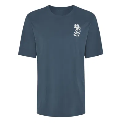 Ingmarson Green Floral Embroidered Organic Cotton T-shirt Teal Women