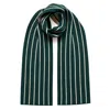 Ingmarson Green / White Thin Stripe Wool & Cashmere Scarf Teal Men In Green