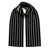 Ingmarson Men's Black / White Thin Stripe Wool & Cashmere Scarf Black In Black/white