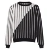 Ingmarson Men's Black / White Thin Striped Diagonal Wool & Cashmere Jumper In Black/white