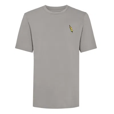 Ingmarson Men's Olives Embroidered Organic Cotton T-shirt Grey In Gray