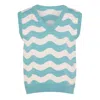 Ingmarson Men's Waves Vest Wool & Cashmere Blue & White In Blue