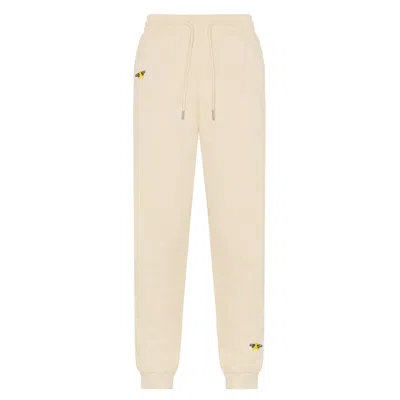 Ingmarson Neutrals Bee Embroidered Organic Cotton Joggers Women In Beige