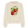 Ingmarson Neutrals / Red Tomato Embroidered Organic Cotton Sweatshirt Women In Neutral