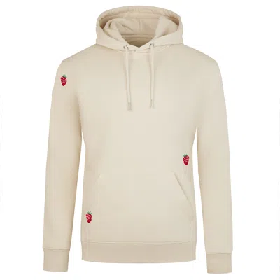 Ingmarson Neutrals Strawberry Embroidered Hoodie Ecru Women In Beige/red