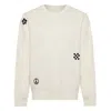 Ingmarson Neutrals Symbols Embroidered Sweatshirt Ecru In Beige