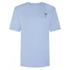 Ingmarson Palm Embroidered Organic Cotton T-shirt Blue Men In Blue