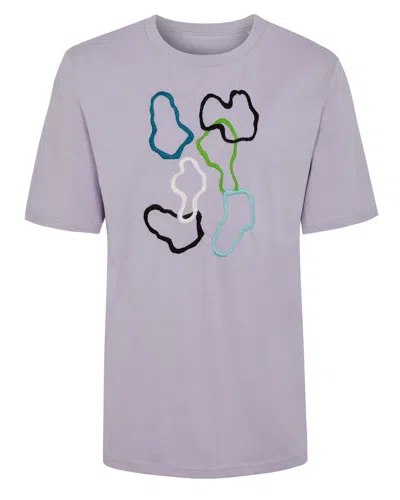 Ingmarson Pink / Purple Abstract Embroidered Organic Cotton T-shirt Lilac Women In Pink/purple