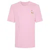 Ingmarson Pink / Purple Floral Embroidered Organic Cotton T-shirt Pink Men In Pink/purple