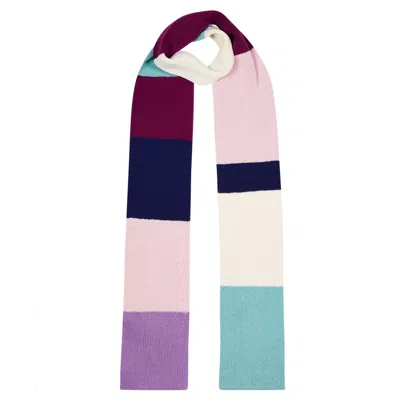 Ingmarson Ribbed Colour Block Wool & Cashmere Scarf Long Women