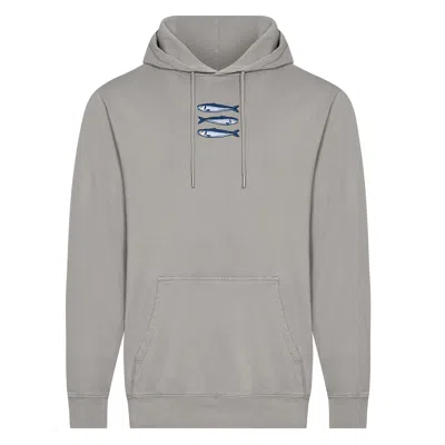Ingmarson Sardines Organic Cotton Embroidered Hoodie Grey Women