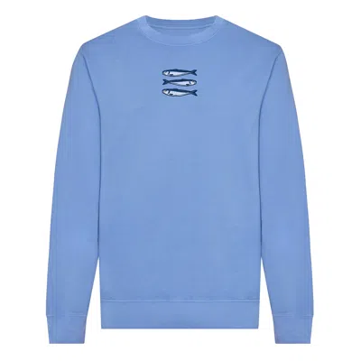 Ingmarson Sardines Organic Cotton Embroidered Sweatshirt Blue