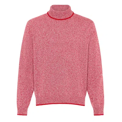 Ingmarson Speckled Wool & Cashmere Rollneck Red Men In Pink