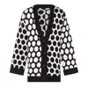 Ingmarson Black / White Reversed Circles Organic Cotton Cardigan Men In White/black