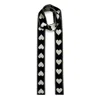 Ingmarson Women's Black / White Heart Wool & Cashmere Thin Scarf Black & White In Black
