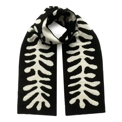 Ingmarson Women's Black / White Organic Shape Wool & Cashmere Scarf Monocrome In Multi