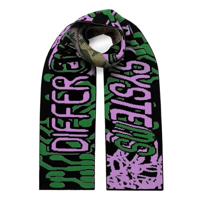 Ingmarson Women's Green / Pink / Purple Odd Wiring Wool & Cashmere Scarf Purple & Green In Green/pink/purple