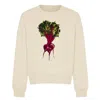 Ingmarson Women's Neutrals / Purple Beetroot Embroidered Organic Cotton Sweatshirt In Neutral