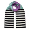 Ingmarson Women's Orange Multicolour Stripe Pastel Wool & Cashmere Scarf In Orange