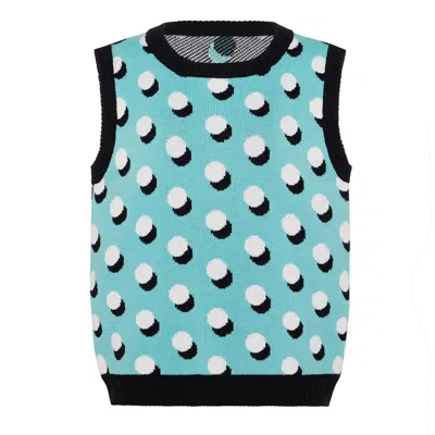 Ingmarson Women's Oversized Polka Dot Vest Blue