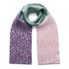 Ingmarson Women's Pink Leopard Block Colour Wool & Cashmere Scarf Pastel In Multi