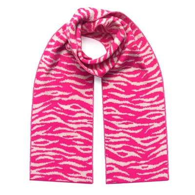 Ingmarson Women's Pink / Purple Tiger Wool & Cashmere Scarf Hot Pink In Pink/purple