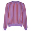Ingmarson Women's Pink / Purple / Yellow Thin Striped Wool & Cashmere Jumper In Pink/purple/yellow