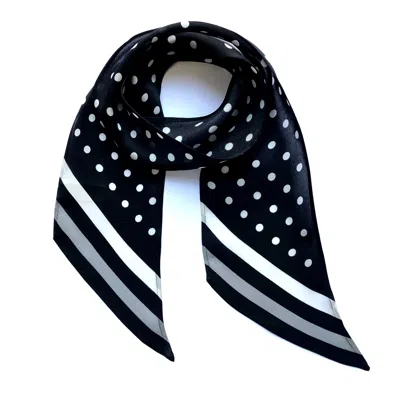 Ingmarson Women's Polka Dot Silk Neck Scarf Black