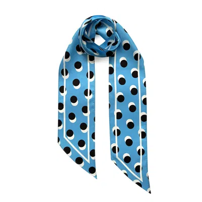 Ingmarson Women's Polka Dot Twilly Neck Scarf Blue
