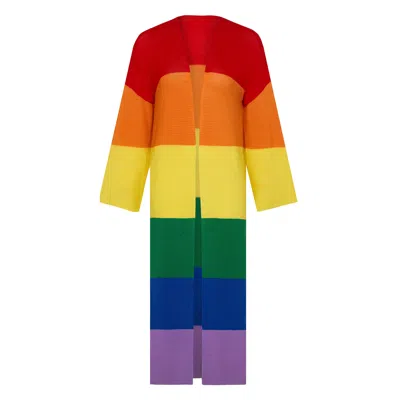 Ingmarson Women's Striped Dropped Shoulder Long Cardigan Pride Edition In Multi