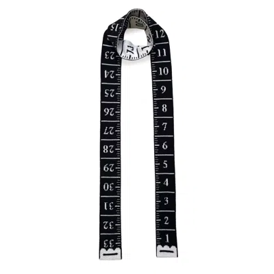 Ingmarson Women's Tape Measure Wool & Cashmere Thin Scarf Black & White