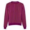 Ingmarson Women's Thin Striped Wool & Cashmere Jumper Purple & Yellow In Yellow