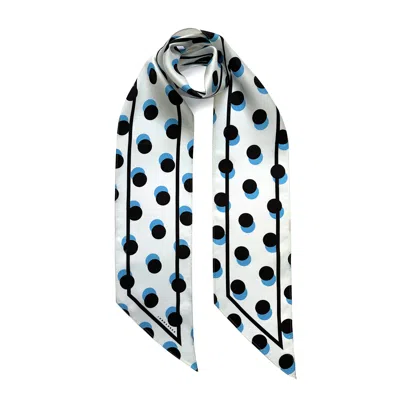Ingmarson Women's White / Blue Polka Dot Twilly Neck Scarf White In Pink