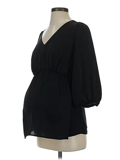 Pre-owned Ingrid & Isabel 3/4 Sleeve Blouse In Black